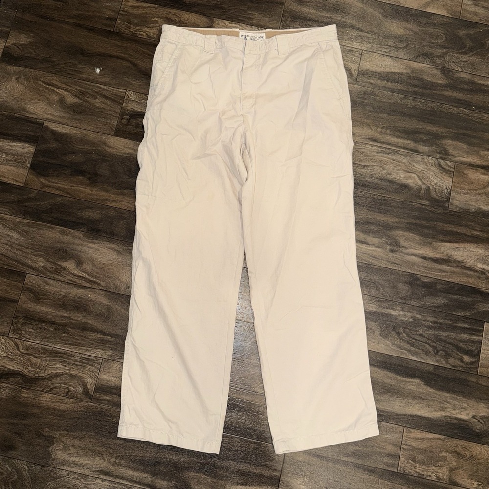 Weatherproof Relaxed Fit Outdoor Utility Pants Men's Size 36/32 Creme Off-White